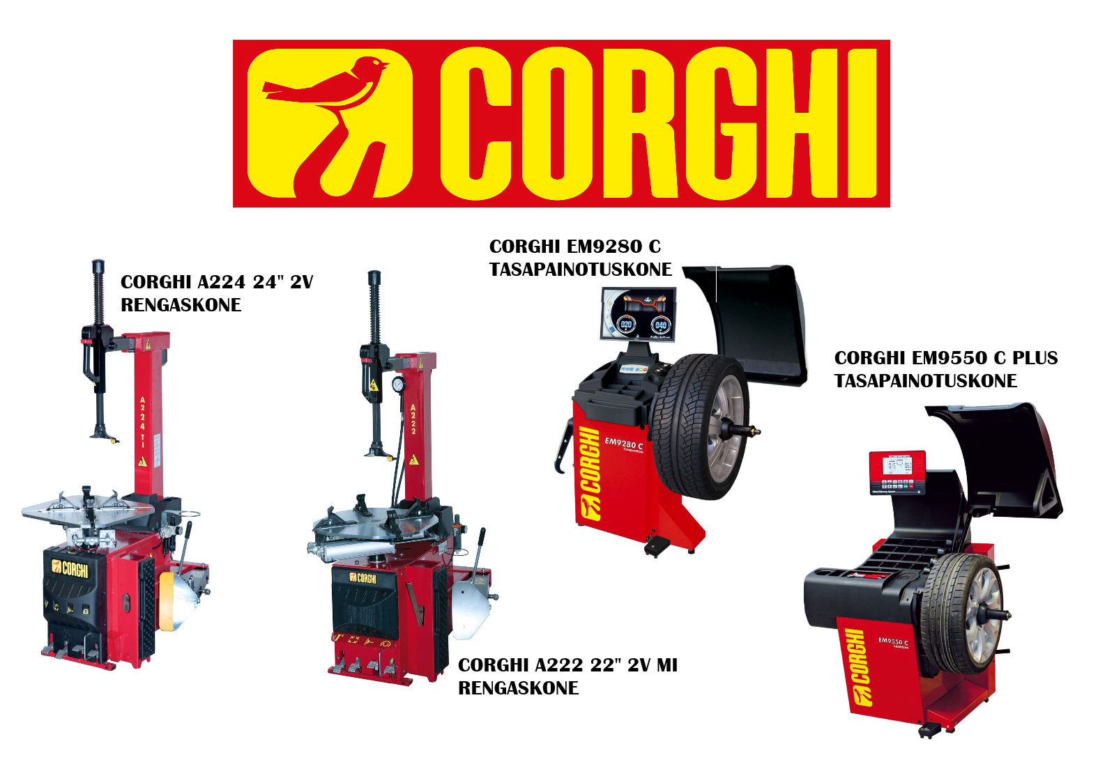 CORGHI RENGASKONEITA JA TASAPAINOTUSKONEITA HETI TOIMITUKSEEN