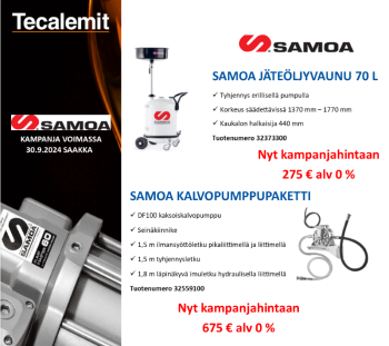 SAMOA KAMPANJALÖYTÖJÄ SYYSKUUN AJAN