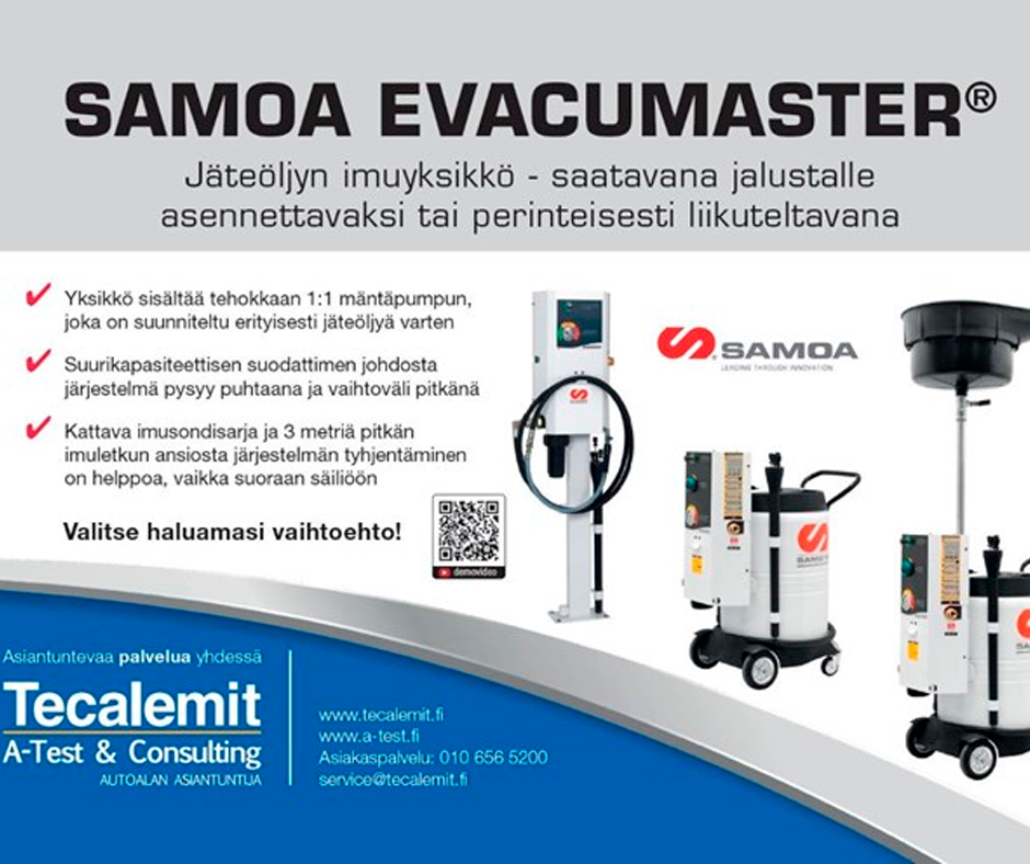 LOKAKUUN TUOTENOSTONA SAMOA EVACUMASTER JÄTEÖLJYN IMUYKSIKKÖ